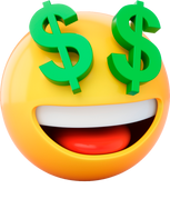 Emoji olhos de dinheiro